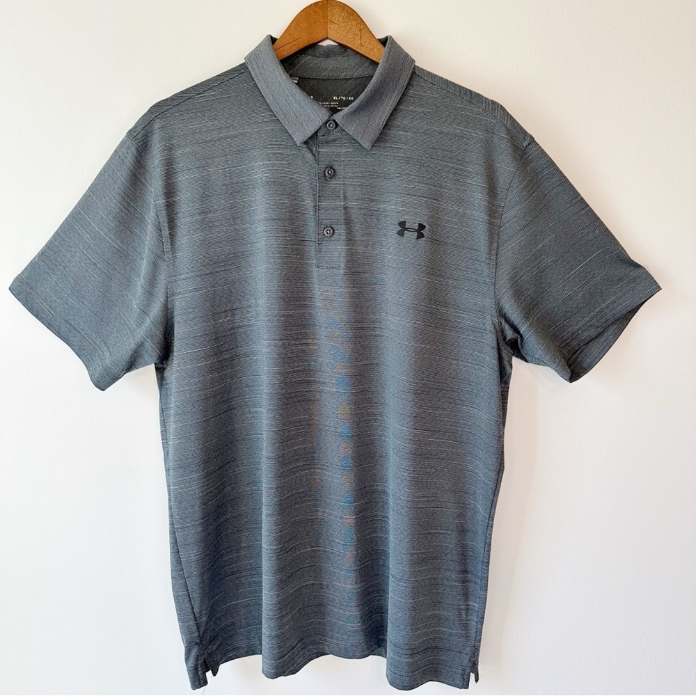 Under Armour Men’s Light Grey Marled Performance Active Polo Shirt, XL